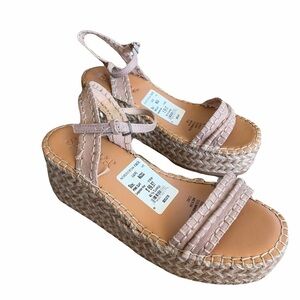 Splendid Woven Platform Espadrille Sandals - Blush Pink
